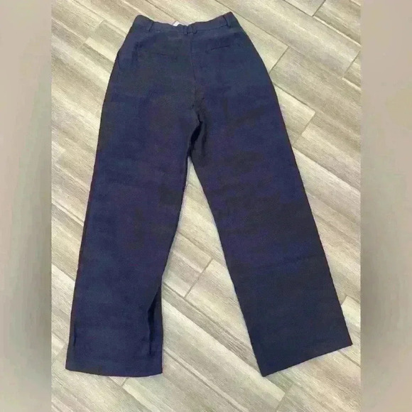 NWOT- STAUD Navy Wide Legged Trousers, Tweed/Textured, Size 8, work pants - Picture 4 of 7